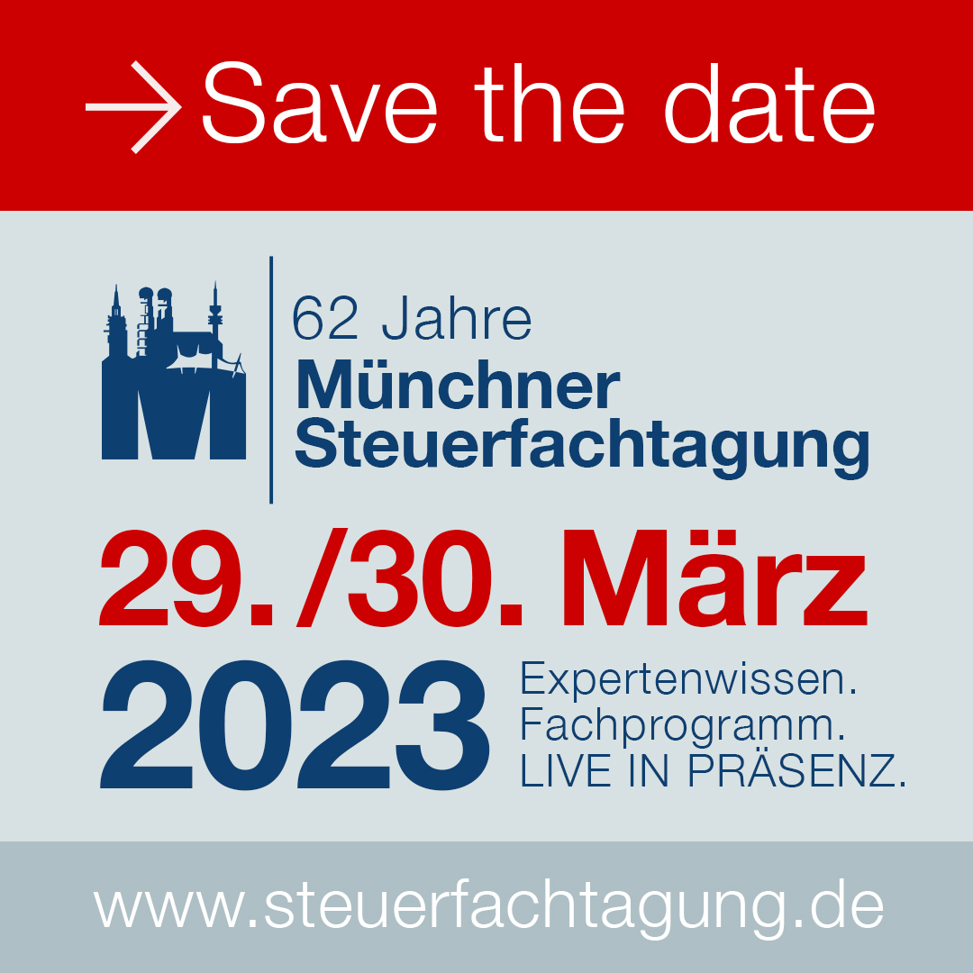 Save the date - 62. Münchner Steuerfachtagung