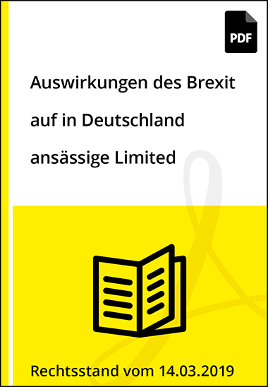 NWB, NWB Verlag, Auswirkungen des Brexit auf in Deutschland ansässige Limited