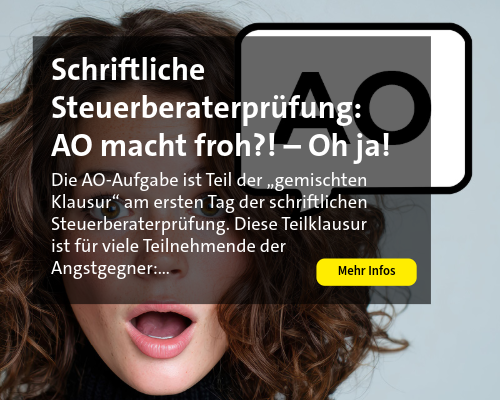 Lockige Frau schreit AO - Thema: Schriftliche StB-Prüfung