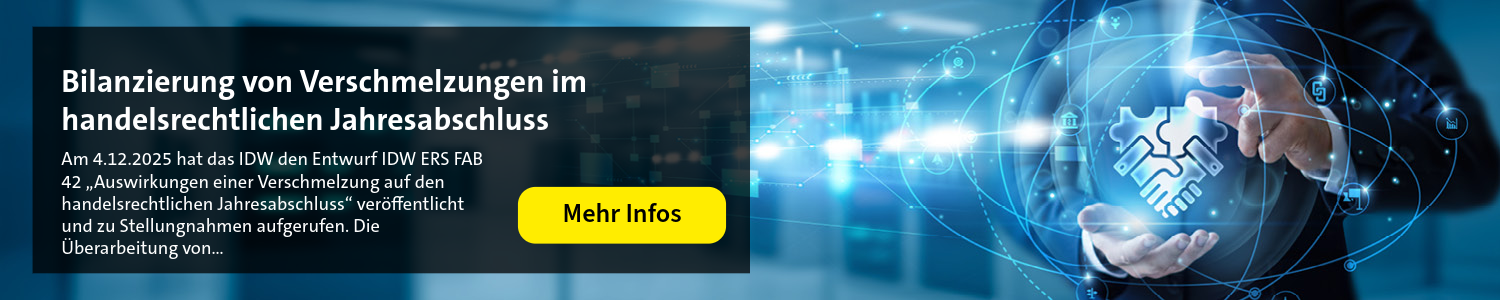 Stilisiertes "digitales" Händeschütteln - Thema: Bilanzierung von Verschmelzungen