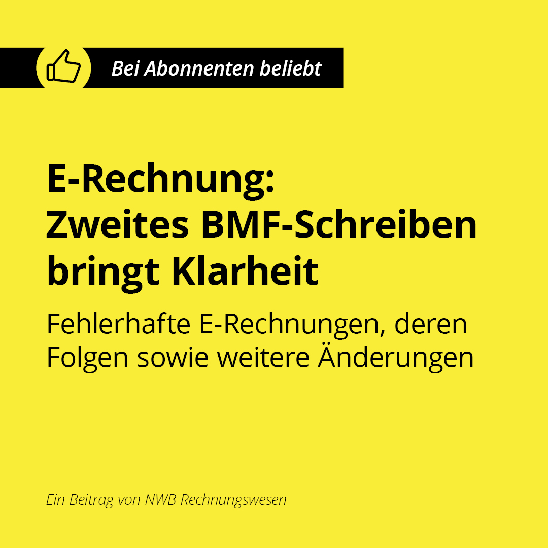 NWB Artikel zu E-Rechnungen