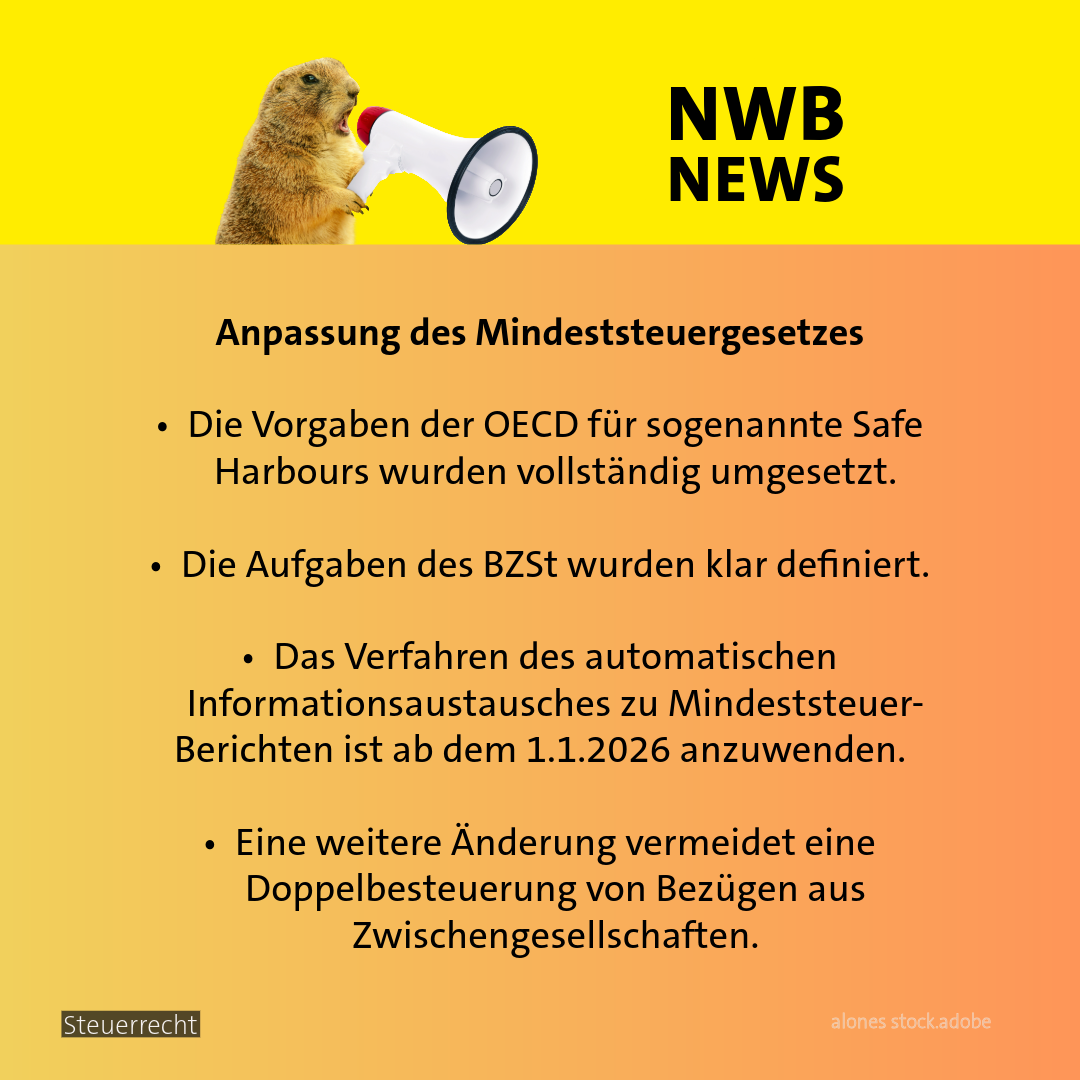 NWB News Mindestesteuergesetz
