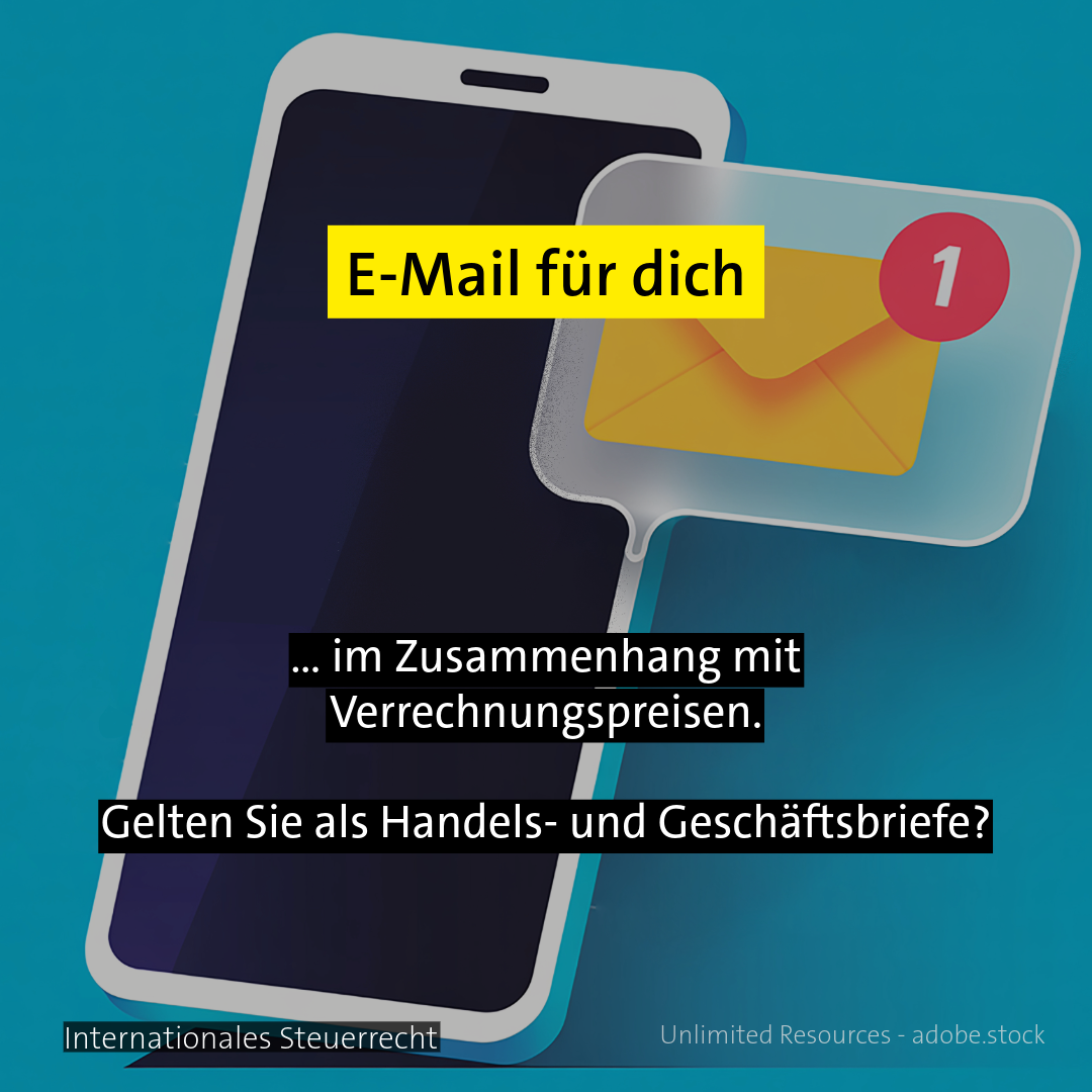 Stilisiertes Handy - Thema: Offenlegung von E-Mails in der Außenprüfung