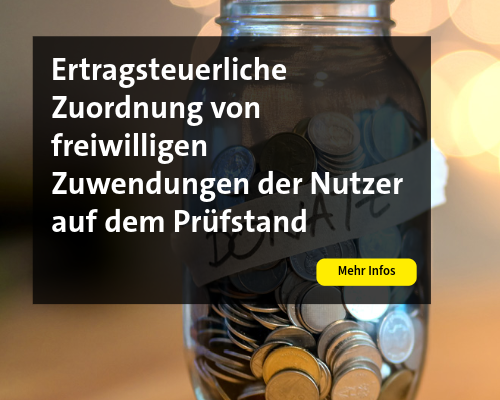 Glas mit Kleingeld - Thema: Besteuerung von Donations