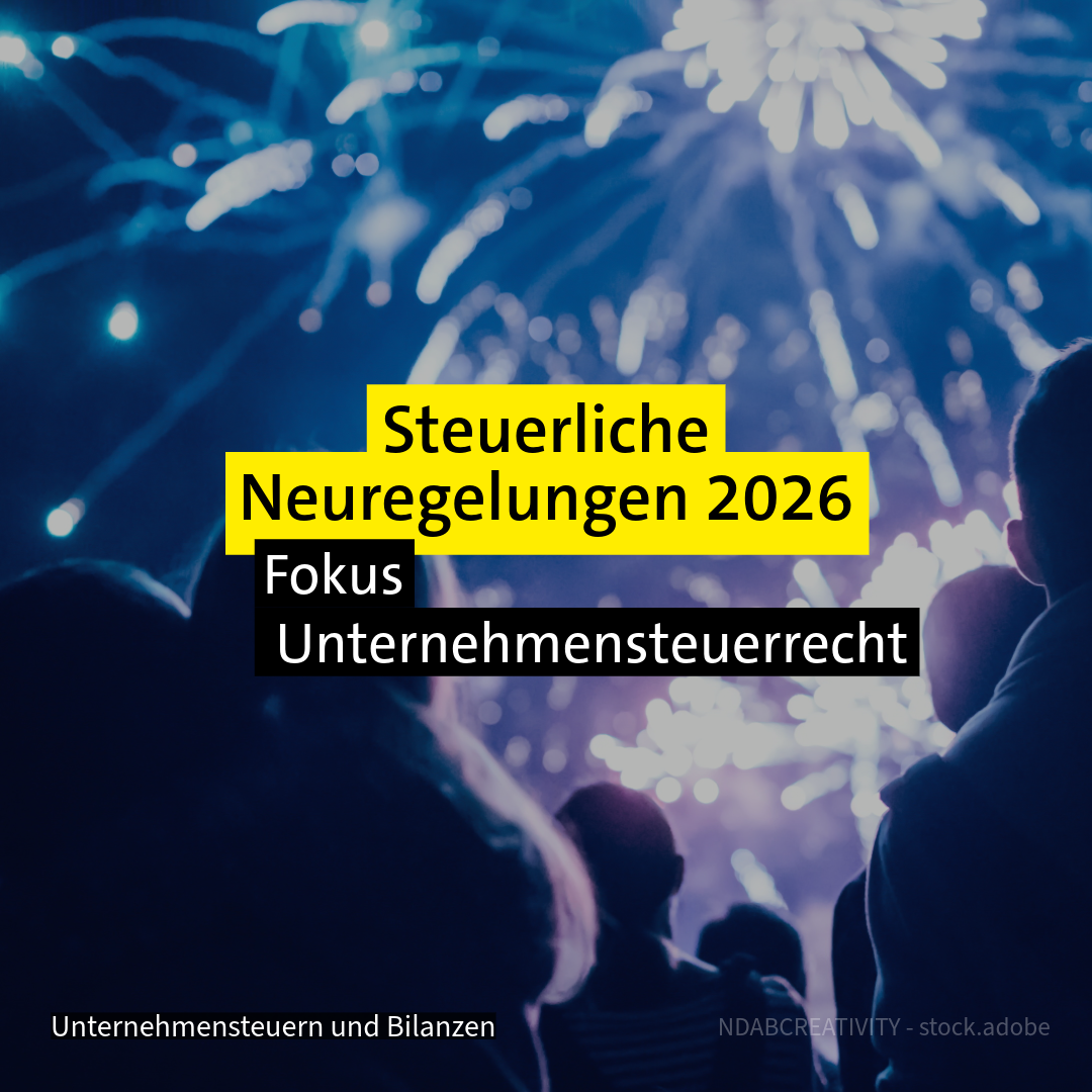 Menschen von hinten gucken Feuerwerk - Thema: Neuerungen im Unternehmensteuerrecht 2026