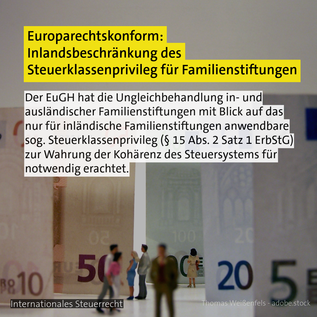Miniaturfiguren und Geldscheine - Thema: Besteuerung Familienstiftungen