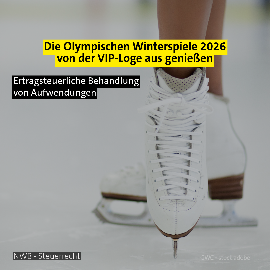 Nahsicht auf Schlittschuhe auf dem Eis - Thema: Steuerliche Behandlung von Aufwendungen für VIP-Logen