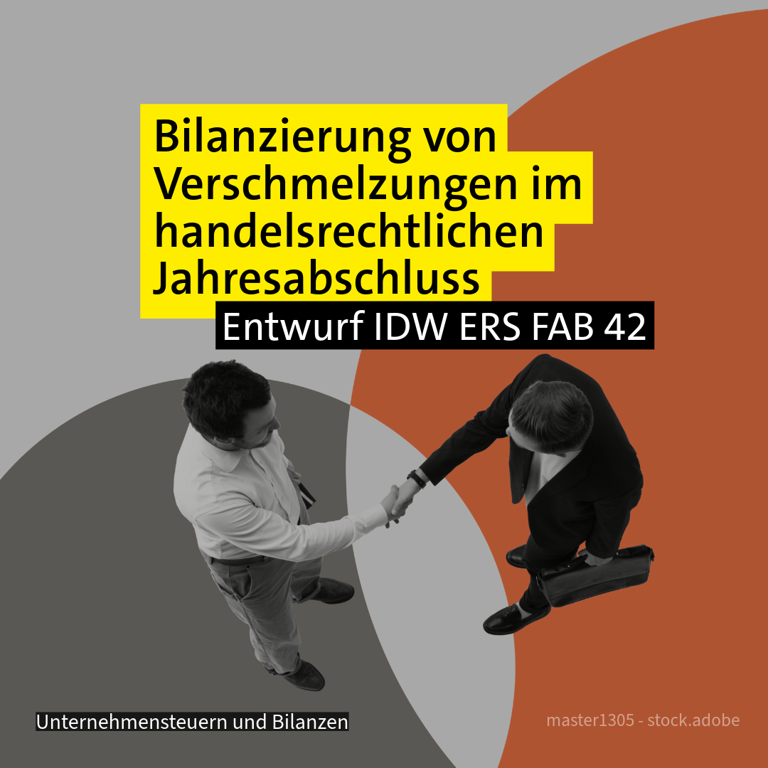 Zwei Männer schütteln sich die Hände - Thema: IDW ERS FAB 42 und Verschmelzungen