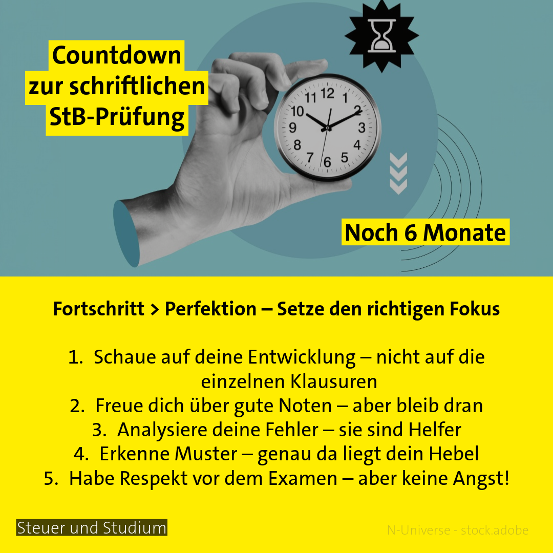 Countdown 6 Monate zur StB-Prüfung