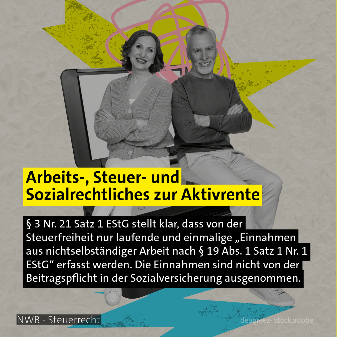 Sitzende, lächelnde Rentner mit Tablet - Thema: Aktivrentengesetz